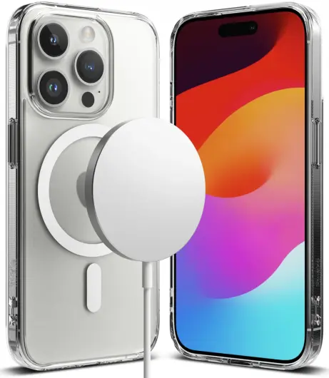 Ringke Fusion Magnetic iPhone 15 Pro Hoesje MagSafe Matte Transparant afbeelding 1