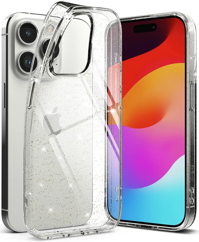 Ringke Air Apple iPhone 15 Pro Hoesje Flexibel TPU Glitter Transparant afbeelding 1
