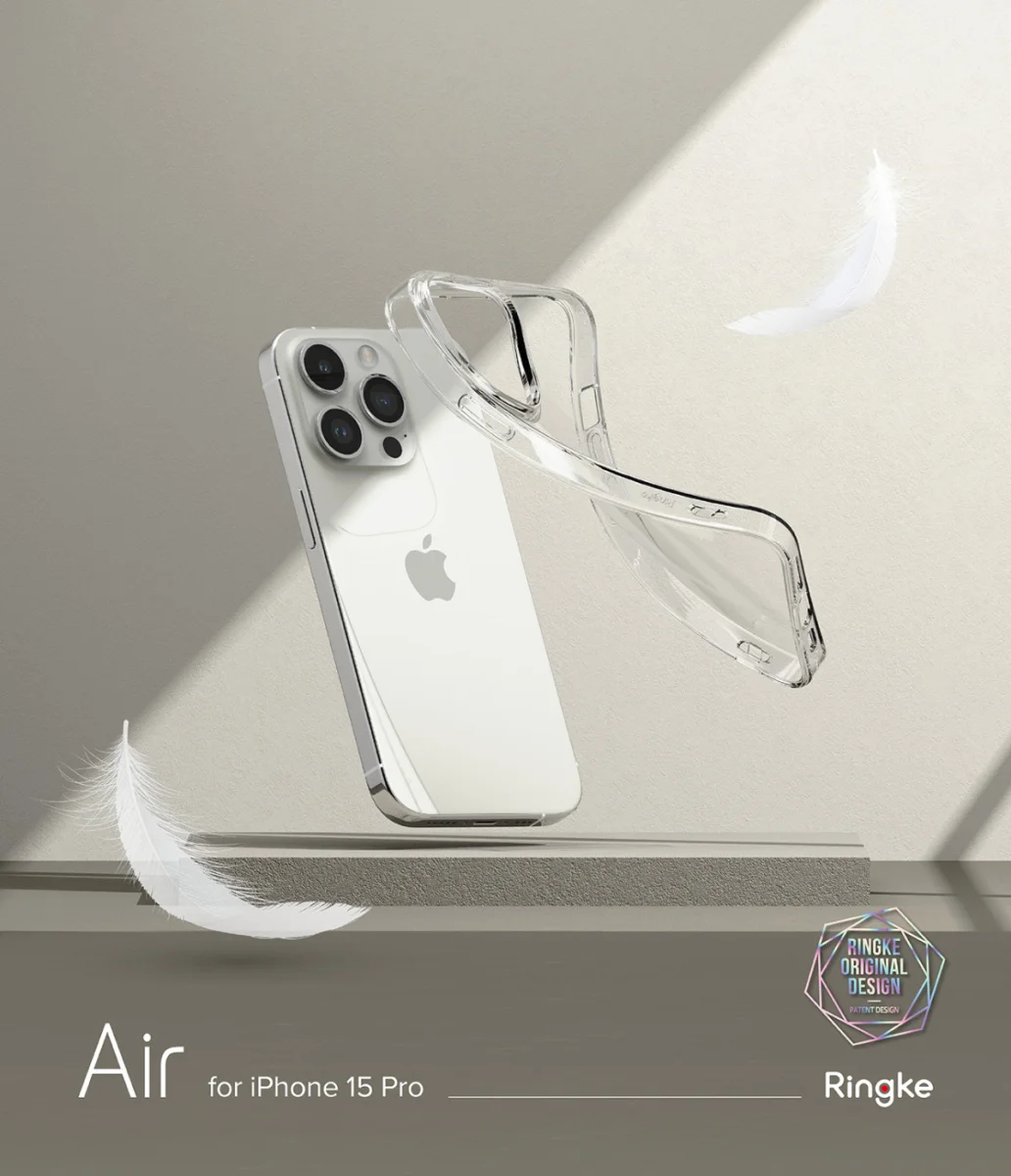 Ringke Air Apple iPhone 15 Pro Hoesje Flexibel TPU Glitter Transparant afbeelding 11