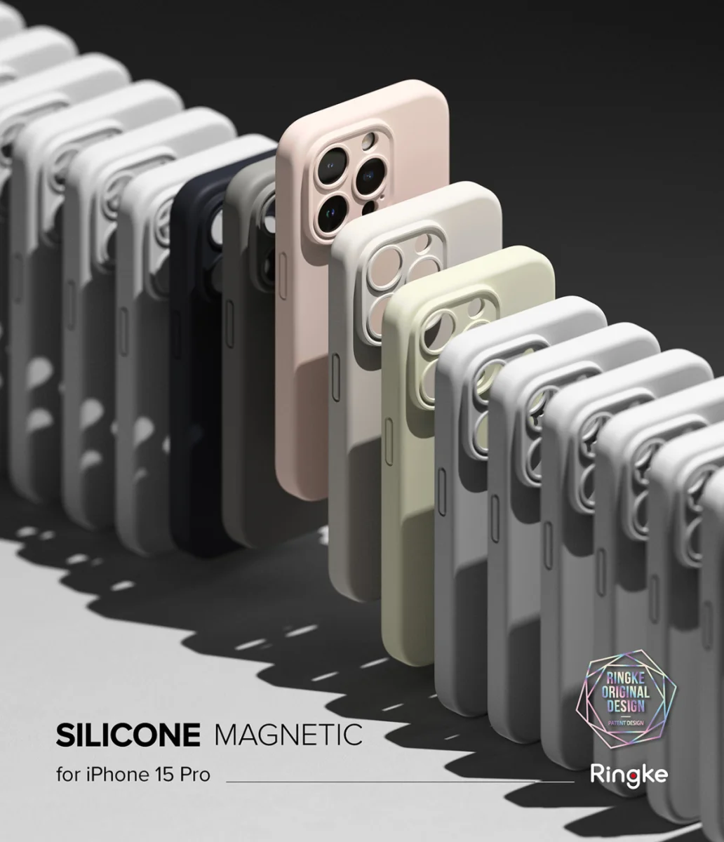 Ringke Silicone Apple iPhone 15 Pro Hoesje Back Cover MagSafe Beige afbeelding 14