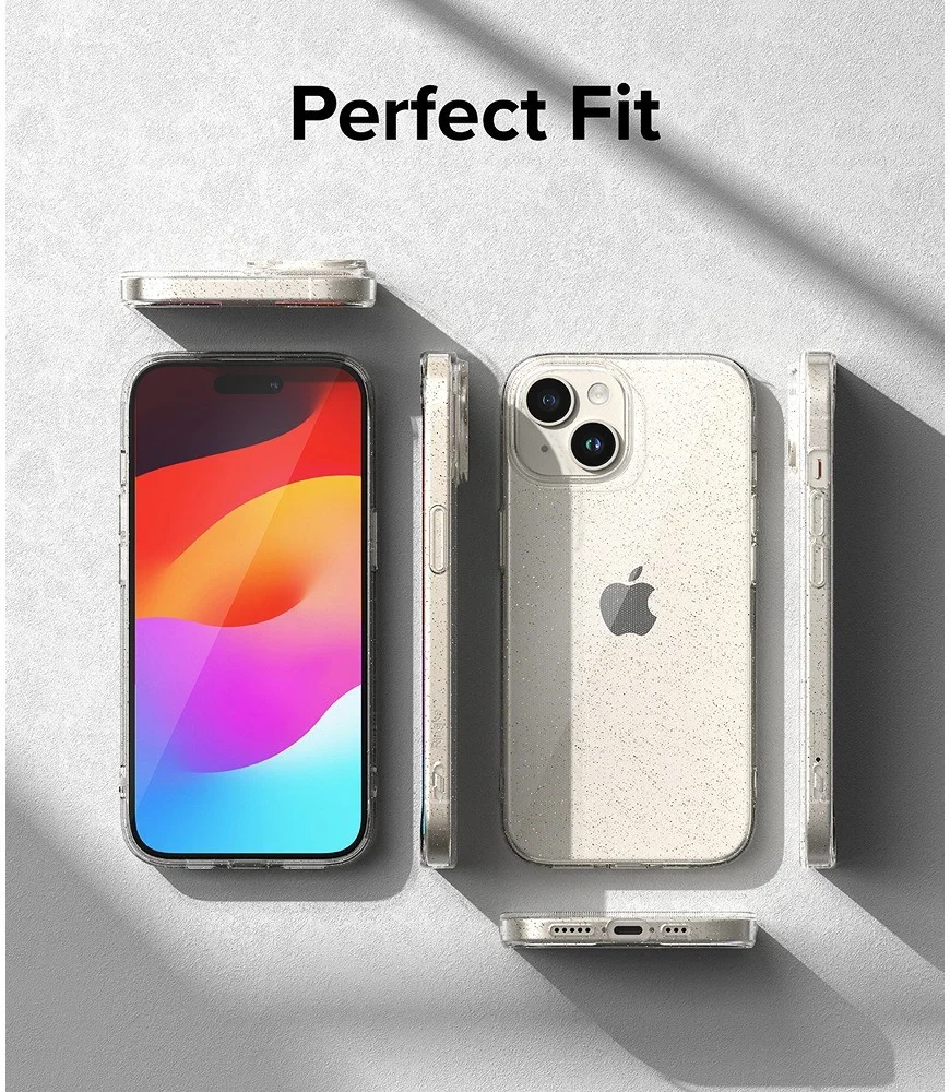 Ringke Air Apple iPhone 15 Plus Hoesje Flexibel TPU Glitter Clear afbeelding 10