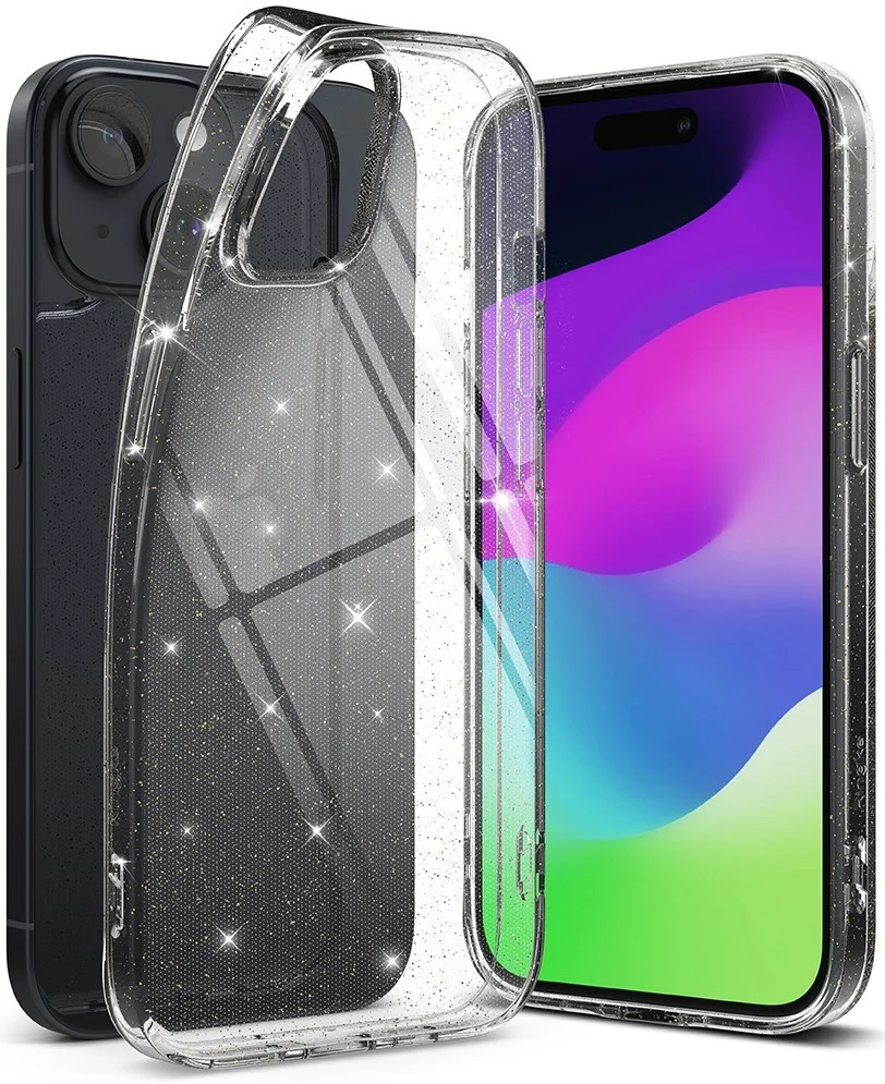 Ringke Air Apple iPhone 15 Plus Hoesje Flexibel TPU Glitter Clear afbeelding 13