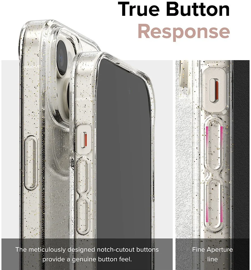 Ringke Air Apple iPhone 15 Plus Hoesje Flexibel TPU Glitter Clear afbeelding 8