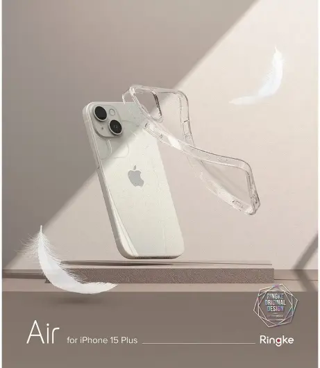 Ringke Air Apple iPhone 15 Plus Hoesje Flexibel TPU Glitter Clear afbeelding 12