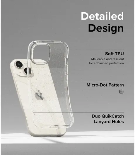 Ringke Air Apple iPhone 15 Plus Hoesje Flexibel TPU Glitter Clear afbeelding 5