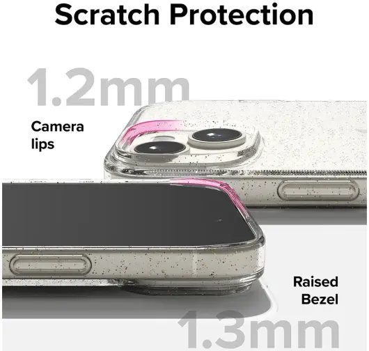 Ringke Air Apple iPhone 15 Plus Hoesje Flexibel TPU Glitter Clear afbeelding 9