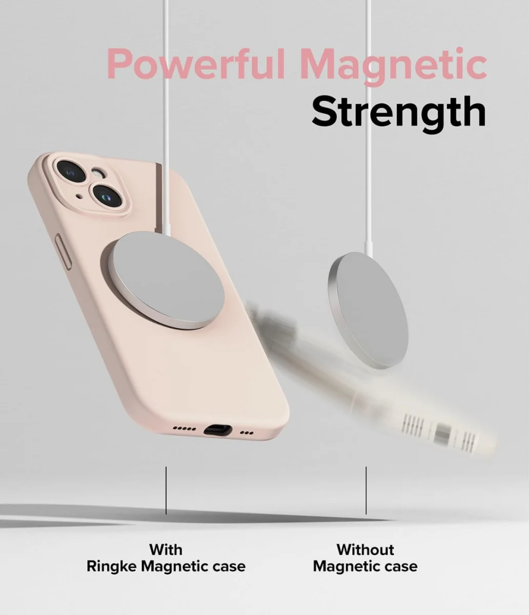 Ringke Silicone Apple iPhone 15 Plus Hoesje Back Cover MagSafe Roze afbeelding 7