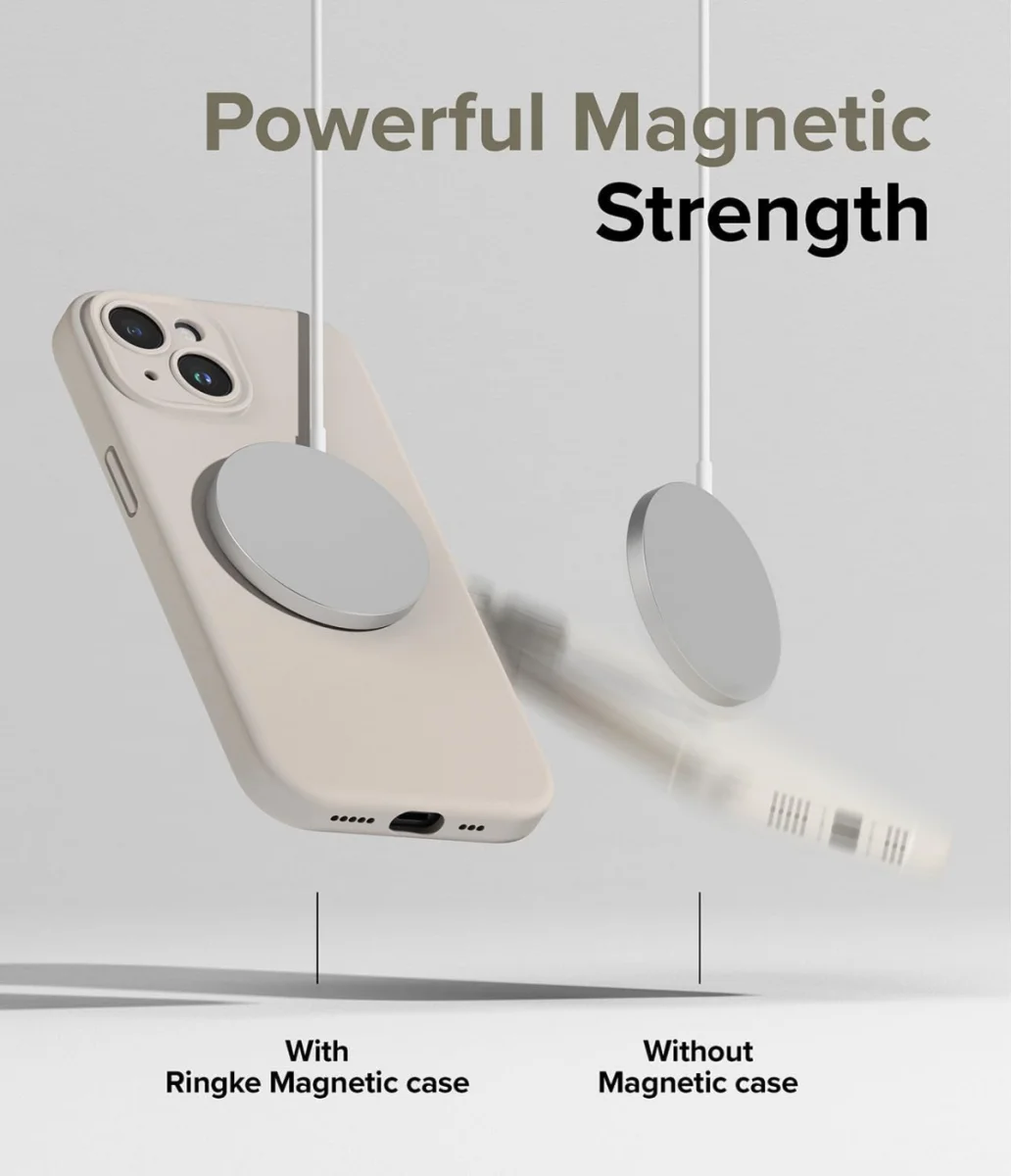 Ringke Silicone Apple iPhone 15 Plus Hoesje Back Cover MagSafe Beige afbeelding 8