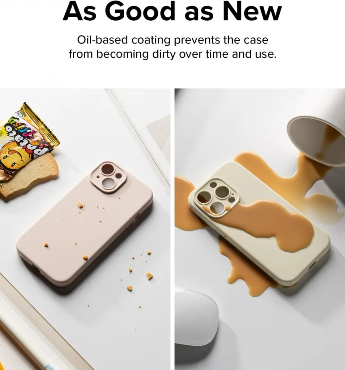 Ringke Silicone Apple iPhone 15 Plus Hoesje Back Cover MagSafe Beige afbeelding 9