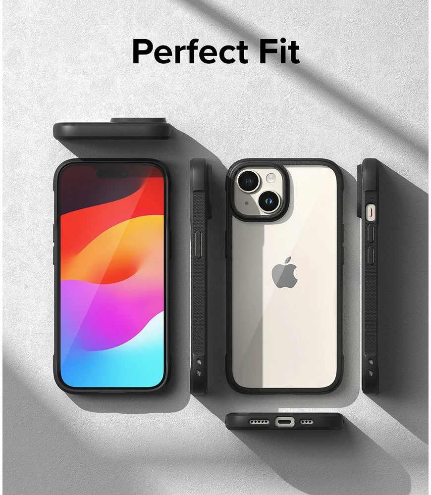 Ringke Fusion Bold Apple iPhone 15 Hoesje Back Cover Transparant Zwart afbeelding 10