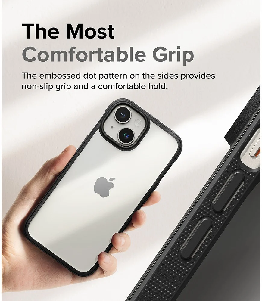 Ringke Fusion Bold Apple iPhone 15 Hoesje Back Cover Transparant Zwart afbeelding 5