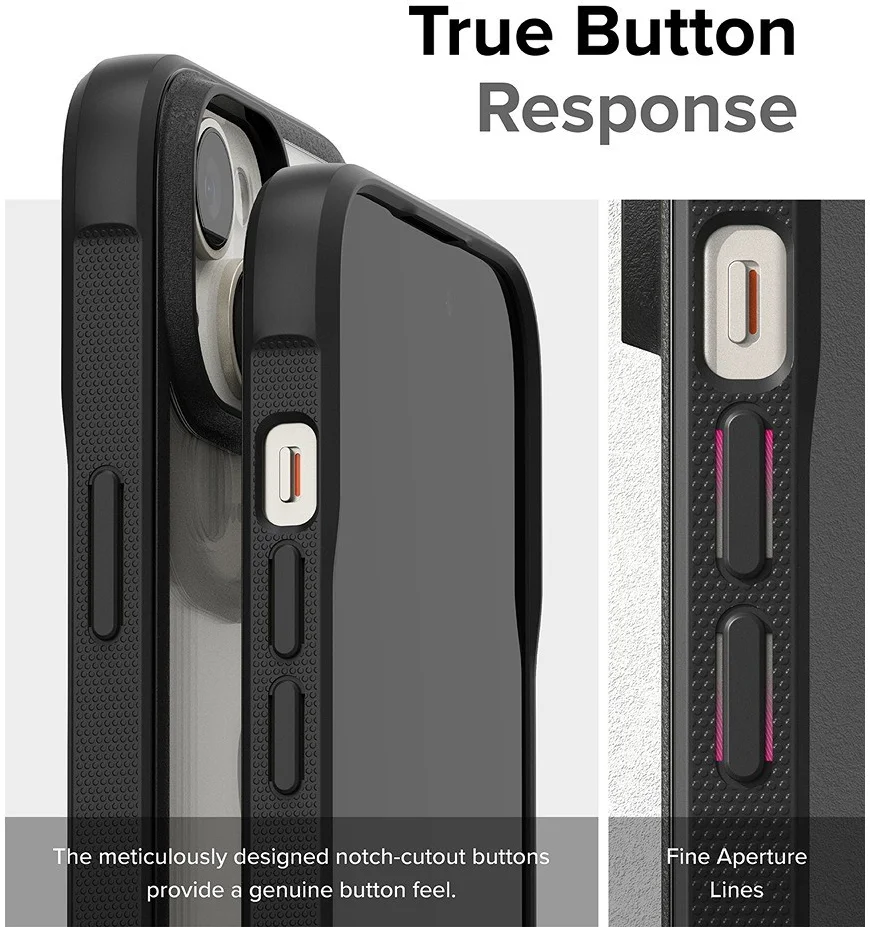 Ringke Fusion Bold Apple iPhone 15 Hoesje Back Cover Transparant Zwart afbeelding 8