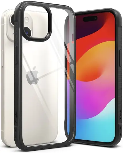 Ringke Fusion Bold Apple iPhone 15 Hoesje Back Cover Transparant Zwart afbeelding 1