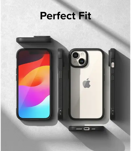 Ringke Fusion Bold Apple iPhone 15 Hoesje Back Cover Transparant Zwart afbeelding 10