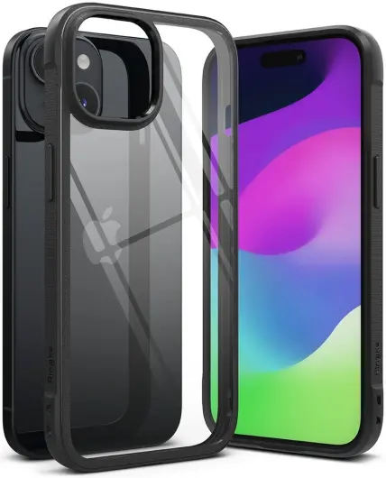 Ringke Fusion Bold Apple iPhone 15 Hoesje Back Cover Transparant Zwart afbeelding 12