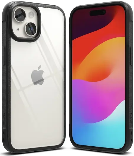 Ringke Fusion Bold Apple iPhone 15 Hoesje Back Cover Transparant Zwart afbeelding 2