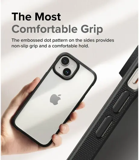 Ringke Fusion Bold Apple iPhone 15 Hoesje Back Cover Transparant Zwart afbeelding 5