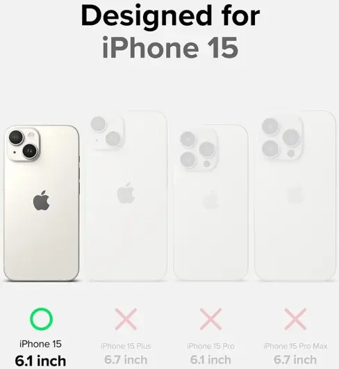 Ringke Fusion Bold Apple iPhone 15 Hoesje Back Cover Transparant Zwart afbeelding 7
