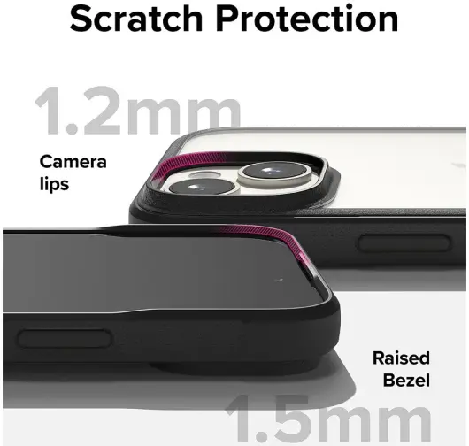 Ringke Fusion Bold Apple iPhone 15 Hoesje Back Cover Transparant Zwart afbeelding 9