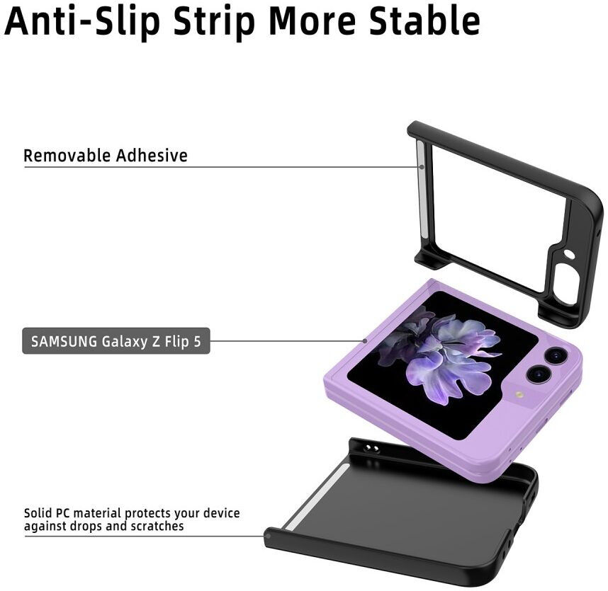 Samsung Galaxy Z Flip 5 Hoesje Hard Case Back Cover Zwart afbeelding 3