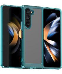 Samsung Galaxy Z Fold 5 Hoesje Back Cover Groen / Transparant