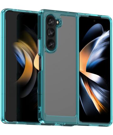 Samsung Galaxy Z Fold 5 Hoesje Back Cover Groen / Transparant Hoesjes