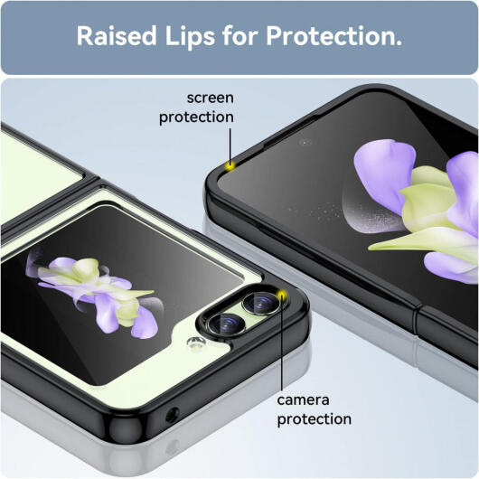 Samsung Galaxy Z Flip 5 Hoesje Back Cover Zwart / Transparant afbeelding 5