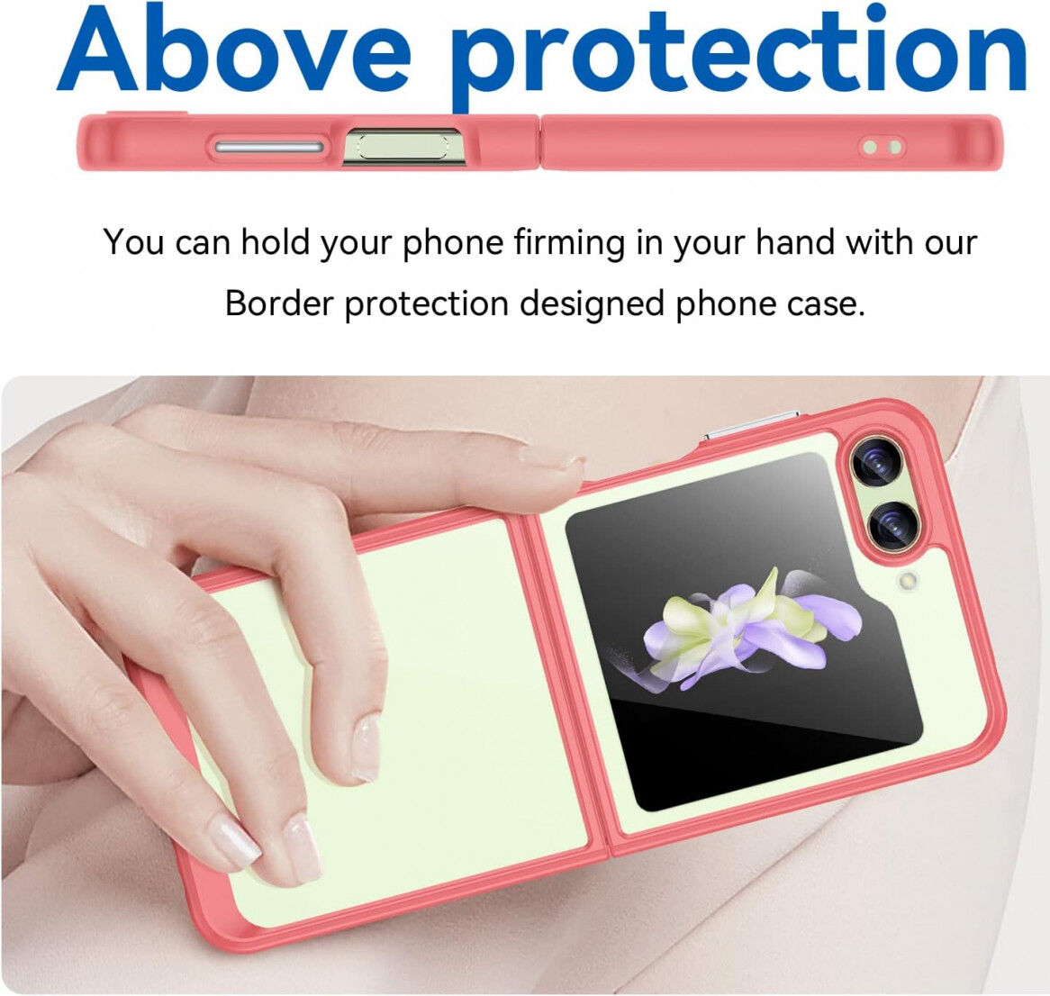 Samsung Galaxy Z Flip 5 Hoesje Back Cover Roze / Transparant afbeelding 6