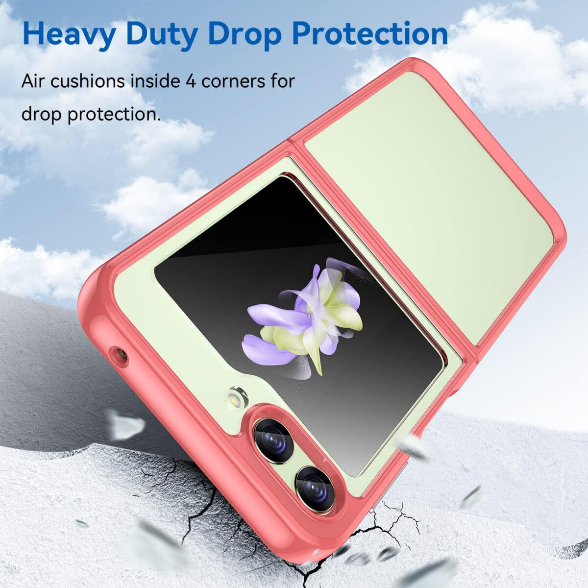 Samsung Galaxy Z Flip 5 Hoesje Back Cover Roze / Transparant afbeelding 3