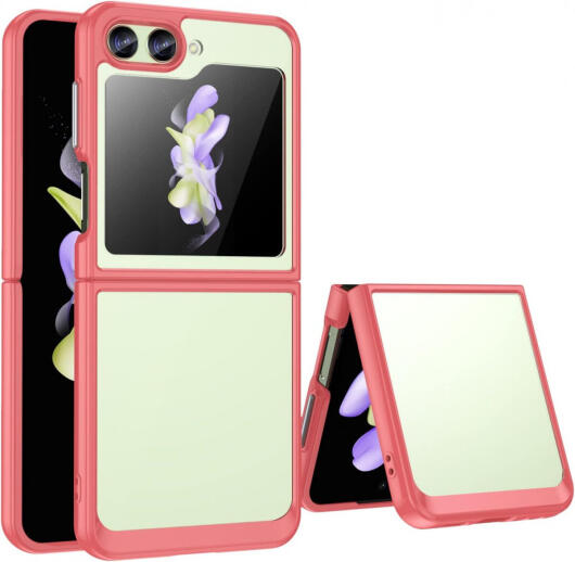 Samsung Galaxy Z Flip 5 Hoesje Back Cover Roze / Transparant afbeelding 1