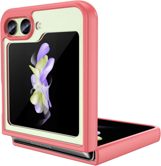 Samsung Galaxy Z Flip 5 Hoesje Back Cover Roze / Transparant afbeelding 2