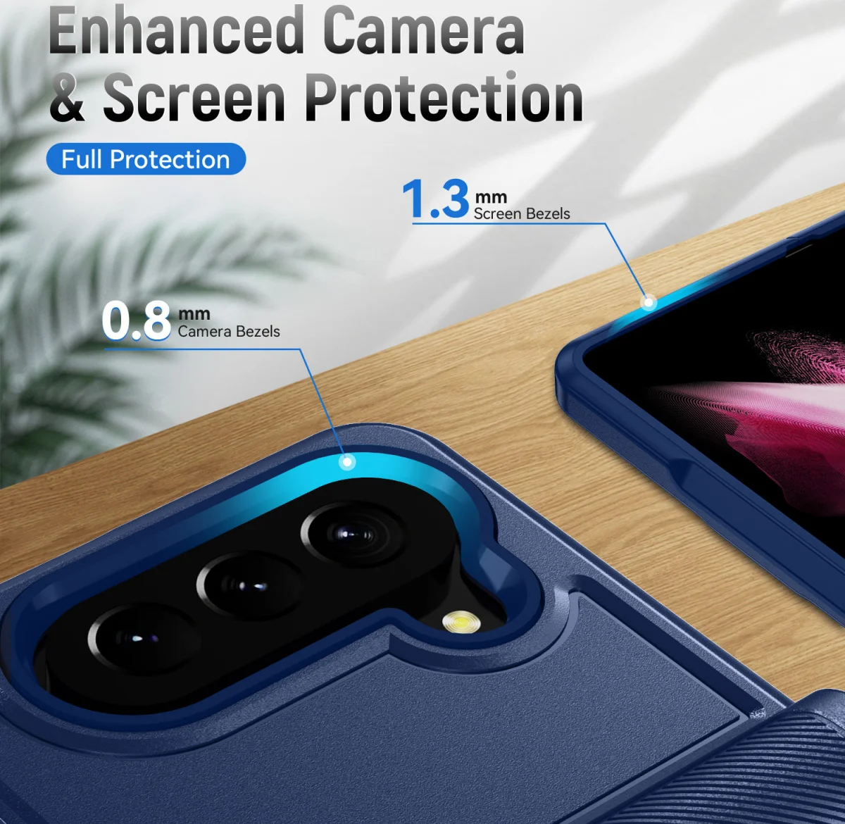 Samsung Galaxy Z Fold 5 Hoesje Armor Back Cover Blauw afbeelding 5