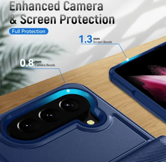 Samsung Galaxy Z Fold 5 Hoesje Armor Back Cover Blauw afbeelding 5