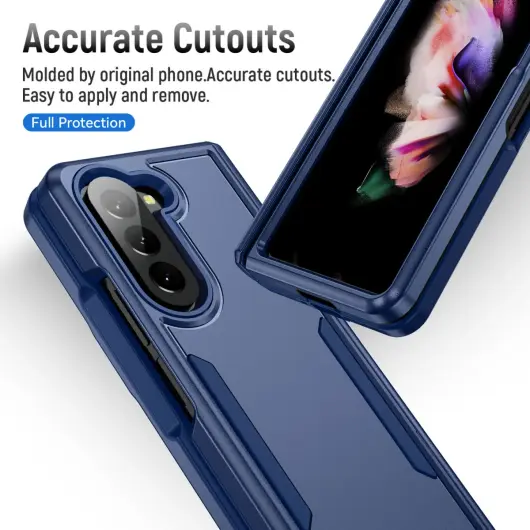 Samsung Galaxy Z Fold 5 Hoesje Armor Back Cover Blauw afbeelding 7