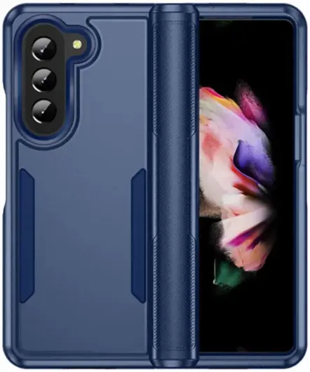 Samsung Galaxy Z Fold 5 Hoesje Armor Back Cover Blauw afbeelding 1