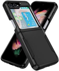 Samsung Galaxy Z Flip 5 Hoesje Armor Back Cover Zwart