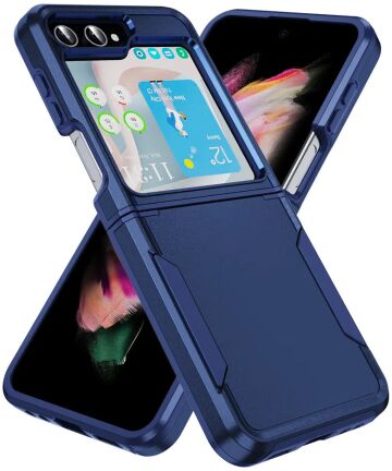 Samsung Galaxy Z Flip 5 Hoesje Armor Back Cover Blauw Hoesjes