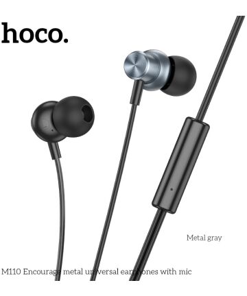 Hoco M110 Bedrade In-Ear Oordopjes 3.5mm Jack Headset Zwart Headsets