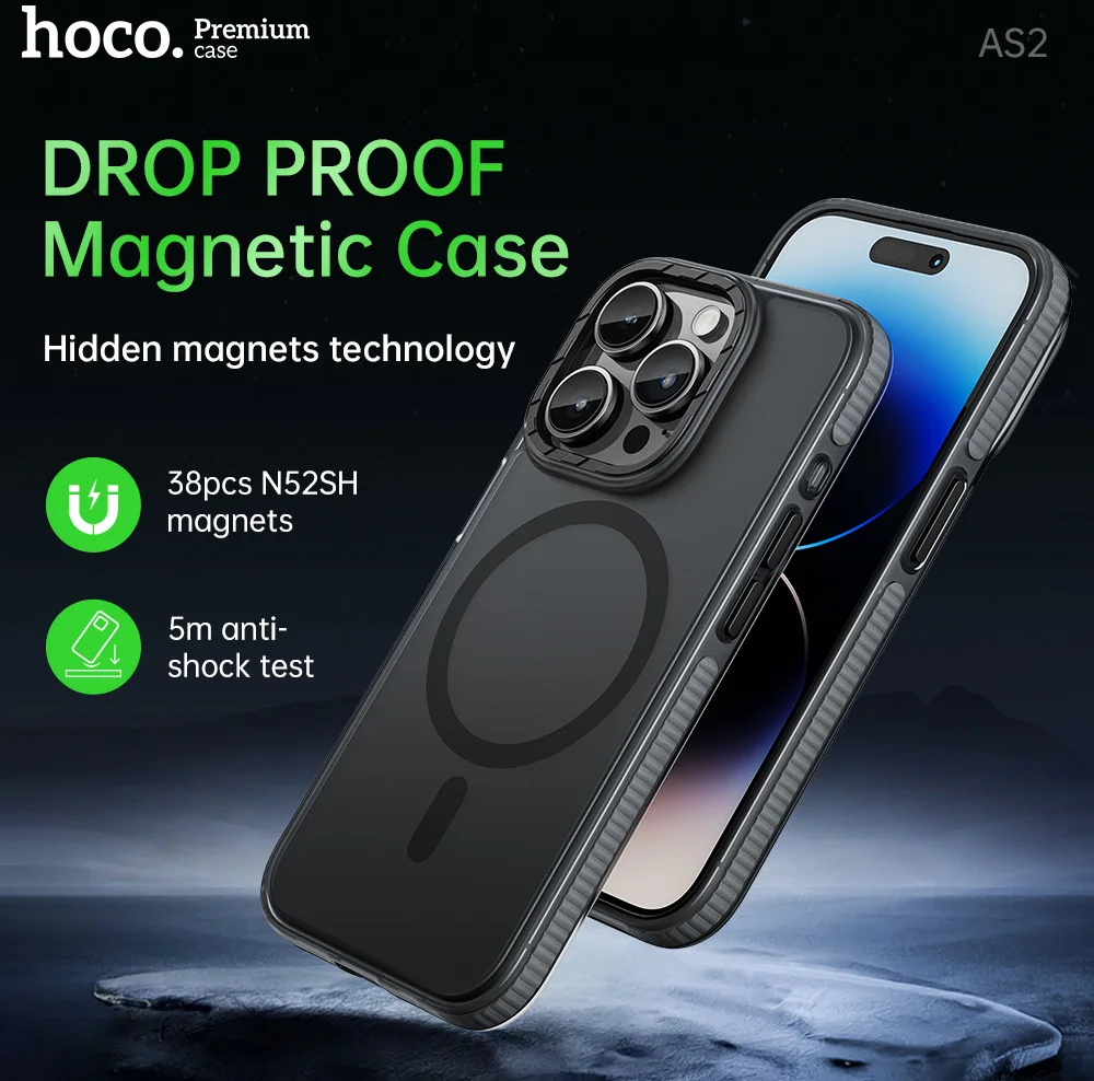 Hoco Lord Series Apple iPhone 15 Plus Hoesje Magsafe Back Cover Zwart afbeelding 5