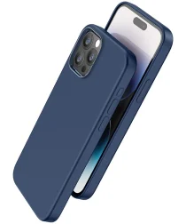 Hoco Pure Series Apple iPhone 15 Pro Hoesje Siliconen MagSafe Blauw