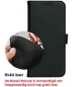 Rosso Deluxe Samsung Galaxy S23 FE Hoesje Echt Leer Book Case Zwart
