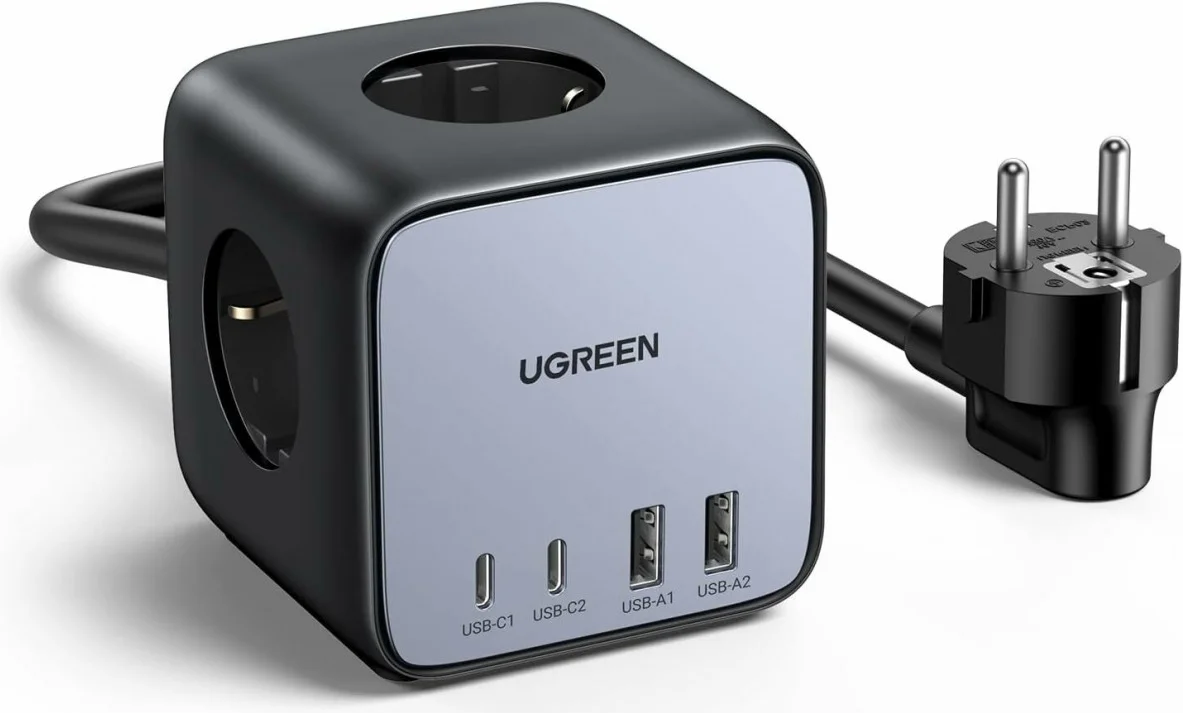 UGREEN DigiNest Cube 7-in-1 Power Adapter 65W 3x AC/2x USB-C 2x USB-A afbeelding 1