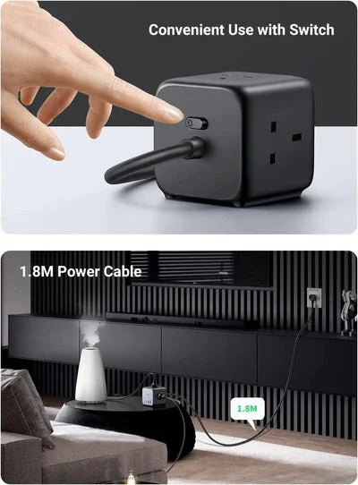 UGREEN DigiNest Cube 7-in-1 Power Adapter 65W 3x AC/2x USB-C 2x USB-A afbeelding 11