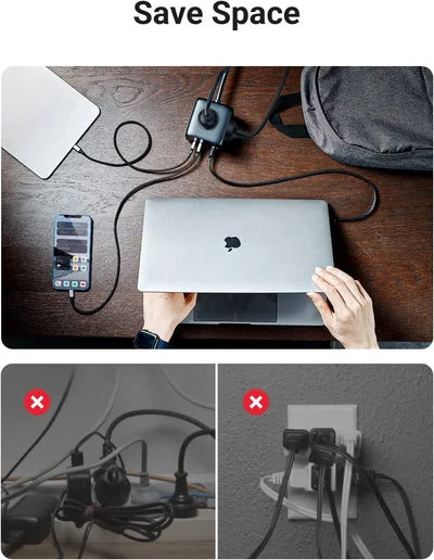 UGREEN DigiNest Cube 7-in-1 Power Adapter 65W 3x AC/2x USB-C 2x USB-A afbeelding 12