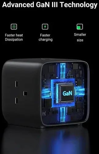 UGREEN DigiNest Cube 7-in-1 Power Adapter 65W 3x AC/2x USB-C 2x USB-A afbeelding 10