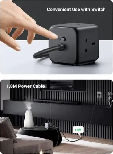 UGREEN DigiNest Cube 7-in-1 Power Adapter 65W 3x AC/2x USB-C 2x USB-A afbeelding 11
