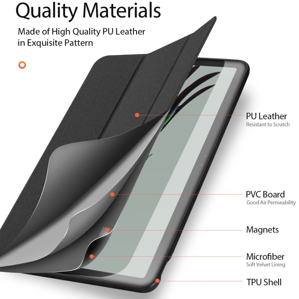 Dux Ducis Domo Google Pixel Tablet Hoes Tri-Fold Book Case Zwart afbeelding 8