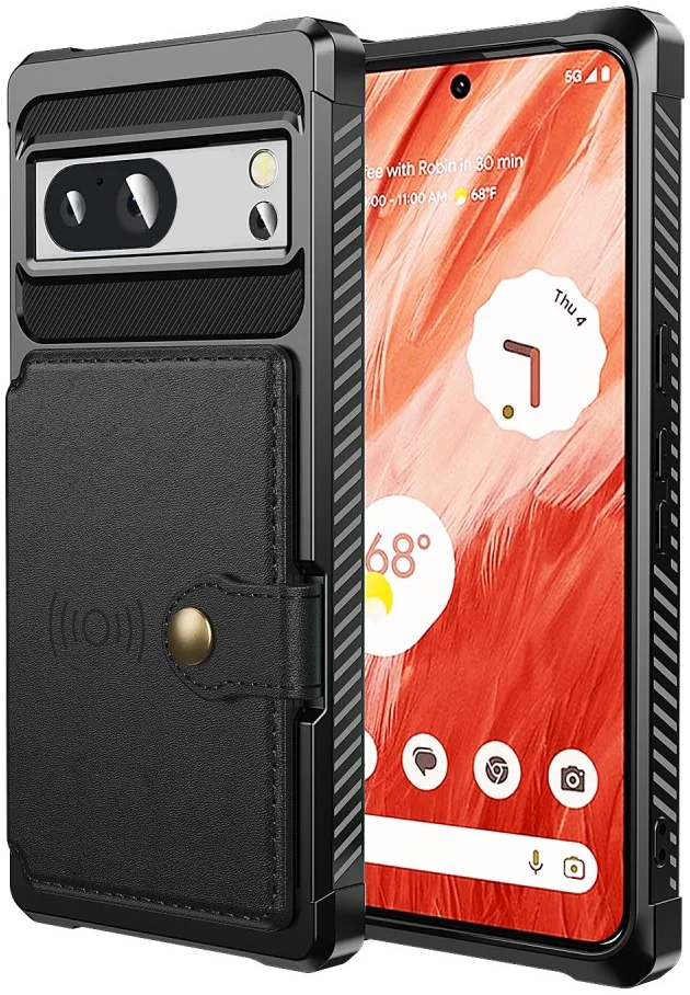 Google Pixel 8 3 in 1 Back Cover Portemonnee Hoesje Zwart afbeelding 7