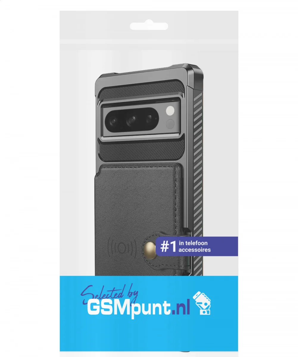 Google Pixel 8 Pro 3 in 1 Back Cover Portemonnee Hoesje Zwart afbeelding 8