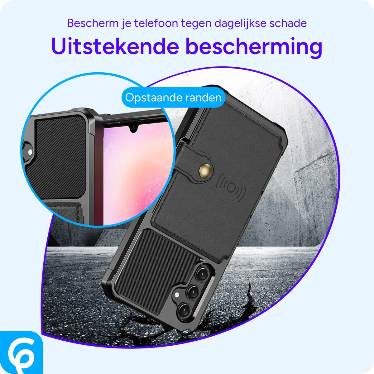 Samsung Galaxy A25 3 in 1 Back Cover Portemonnee Hoesje Zwart afbeelding 4